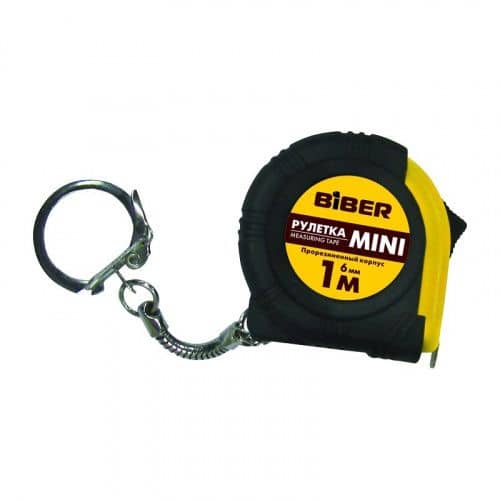 Купить Рулетка Biber МИНИ обрезиненный корпус, 6 мм х 1 м по низкой цене
