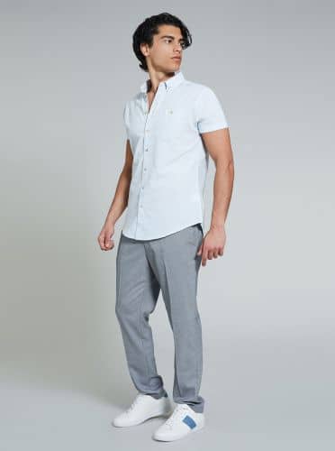 Купить Рубашка Piazza Italia con taschino a lato голубая по низкой цене