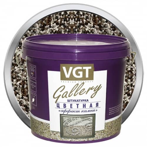 Купить Штукатурка VGT Gallery №3 базальт с эффектом камня мелкозернистая 14 кг по низкой цене