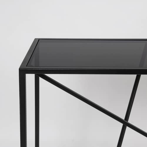 Купить Консоль Intelligent Design Wilson line black черное стекло по низкой цене