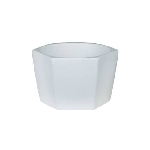 Купить Кашпо керамическое Эджес шестигранник d18 см белый по низкой цене