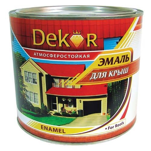 Купить Эмаль Dekor для крыш алкидная коричневая, 1,9 кг по низкой цене