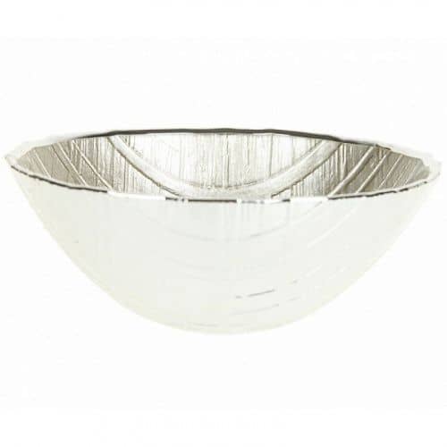 Купить Блюдо Argenesi Wood Ice Grey, стекло, серебро 999, 7х20 см по низкой цене