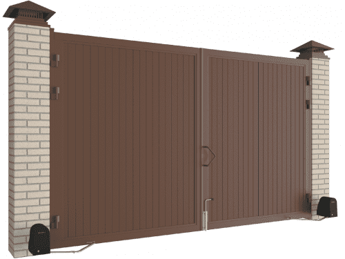 Купить Распашные ворота DoorHan стандартных размеров в алюминиевой раме с заполнением сэндвич-панелями SWS по низкой цене