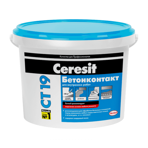 Купить Грунтовка Ceresit CT 19 Бетонконтакт 5 кг по низкой цене