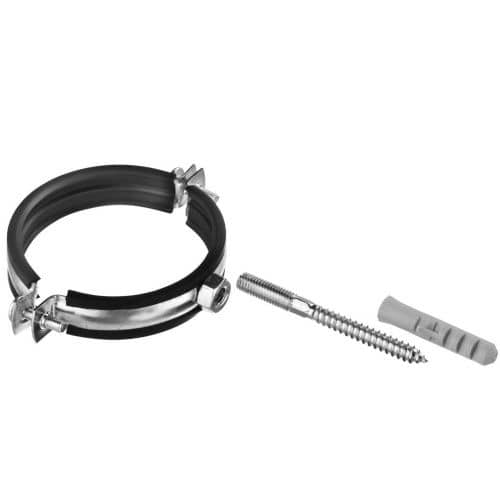 Купить Хомут VALFEX 4" оцинкованный, с резиновым уплотнителем (в комплекте шпилька М8*100 и дюбель) по низкой цене