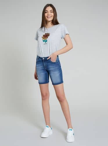 Купить Шорты-бермуды Piazza Italia джинсовые, светло-синие по низкой цене