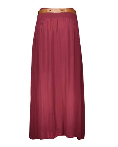 Купить Юбка Piazza Italia длинная, с поясом, малиновая по низкой цене