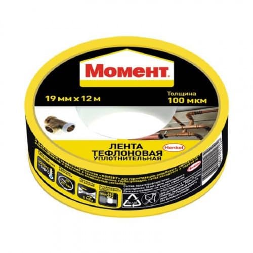 Купить Лента Henkel Момент ФУМ, тефлоновая, уплотнительная, 12 м по низкой цене