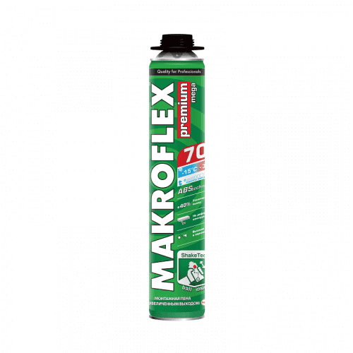 Купить Пена Makroflex ShakeTec Premium  Mega 70 монтажная, профессиональная, всесезонная 0,87 л по низкой цене