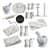 Купить Скалка Premier Housewares из натурального мрамора с деревянной подставкой, серая по низкой цене