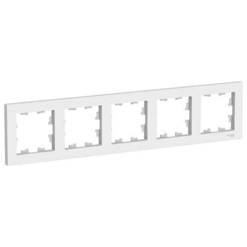 Купить Рамка Schneider Electric Атлас Дизайн 5 постов белая по низкой цене