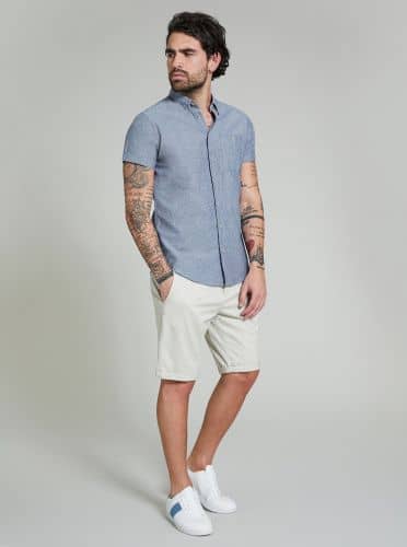 Купить Рубашка Piazza Italia Camicia con taschino a lato серая по низкой цене