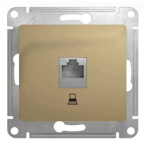 Купить Розетка компьютерная Schneider Electric Глосса без рамки титан по низкой цене