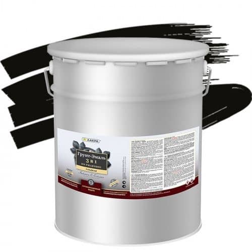 Купить Грунт-эмаль Лакра 3 в 1 по ржавчине черная 15 кг по низкой цене