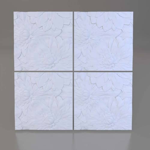 3D панель стеновая Relieffo Flora 054 из пенополиуретана 600x600x30 мм