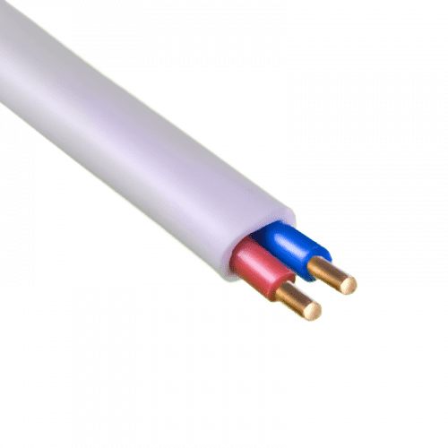Купить Провод ПУНП (ПБПП) установочный 2х1,5 мм2 белый (1 п.м.) по низкой цене