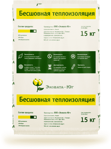 Купить Теплоизоляция Эковата-Юг бесшовная, 15 кг по низкой цене