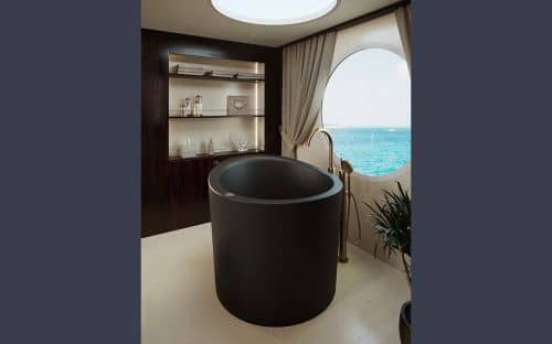 Купить Ванна Viva Lusso True Ofuro Mini каменная, с подогревом воды, черная по низкой цене