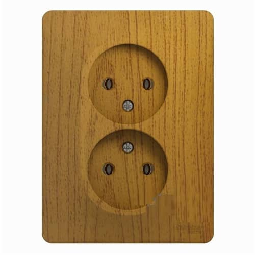 Купить Розетка двойная Schneider Electric Глосса без заземления дуб по низкой цене