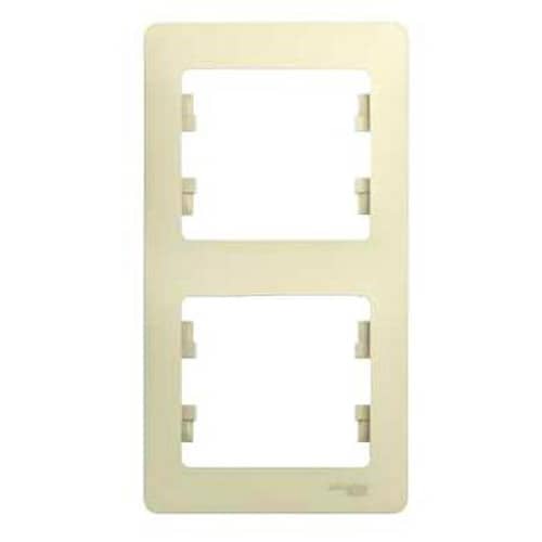 Купить Рамка Schneider Electric Глосса 2 поста вертикальная бежевая по низкой цене