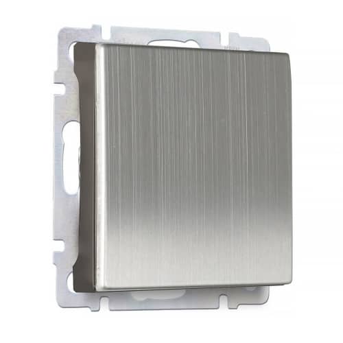 Купить Выключатель одноклавишный Smartbuy Нептун без рамки никель по низкой цене