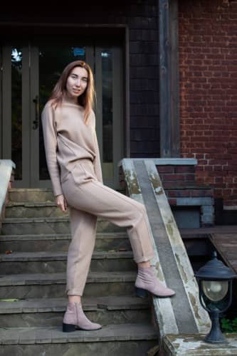 Купить Костюм Lara JS-1952 коричневый по низкой цене