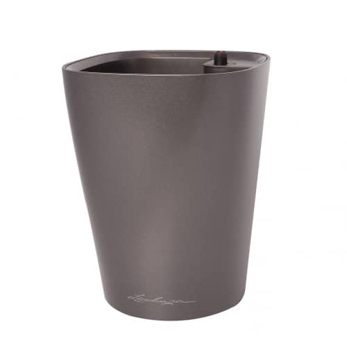 Купить Кашпо Lechuza Deltini Complete charcoal metallic 15x19 см по низкой цене