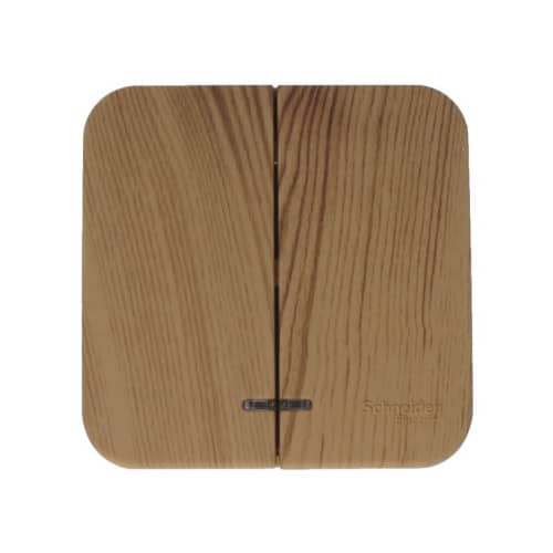 Купить Выключатель двухклавишный Schneider Electric Бланка с подсветкой ясень по низкой цене