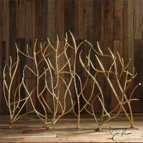 Купить Экран Uttermost Gold Branches каминный по низкой цене