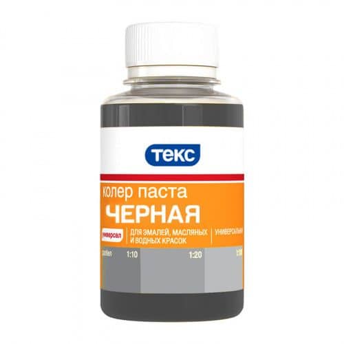 Купить Колер ТЕКС для краски, универсальный, черный 0,1 л по низкой цене