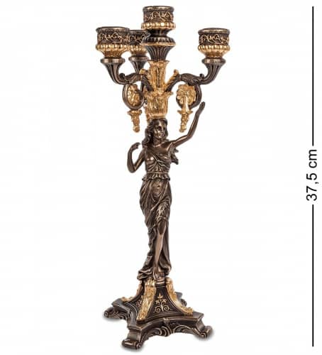 Купить Канделябр Veronese Девушка WS-689/2 в древнеримском стиле по низкой цене