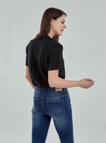 Купить Рубашка Piazza Italia с коротким рукавом, чёрная по низкой цене