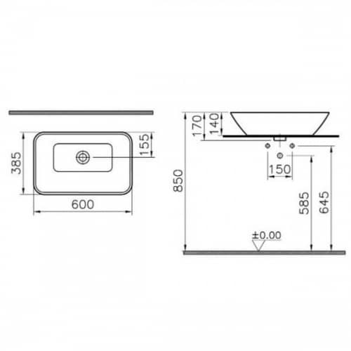 Купить Раковина VitrA Geo 4425B003-0016 по низкой цене