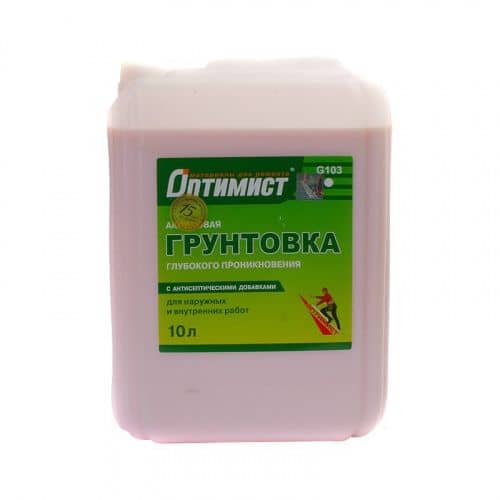 Купить Грунтовка Оптимист G103 глубокого проникновения 10 л по низкой цене