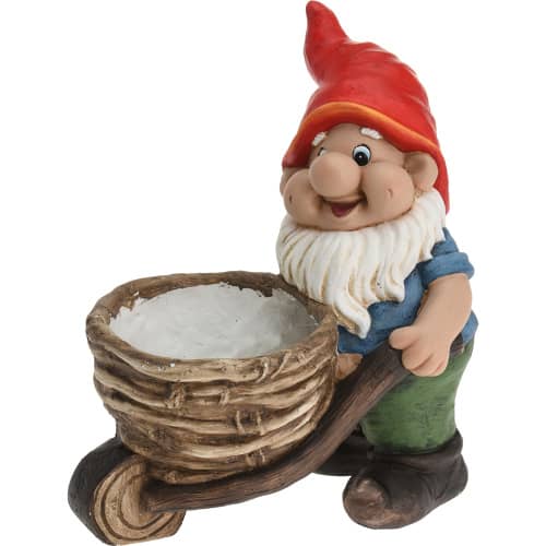 Купить Фигура садовая Гном с тележкой 36,5х20,5х33 см по низкой цене