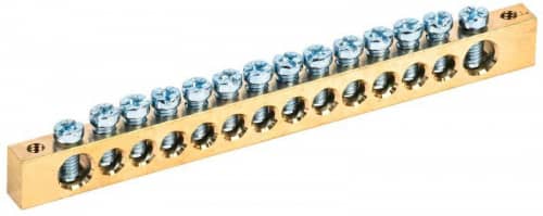 Купить Шина PEN "земля-ноль" 8х12мм 14/2 (14групп/крепеж по краям) IEK YNN21-14-100 по низкой цене