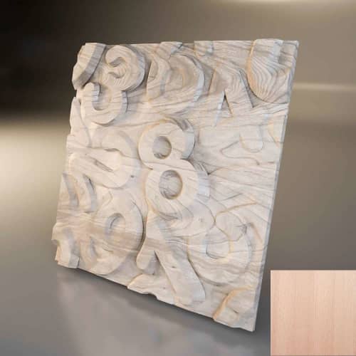 3D панель стеновая Relieffo Numeral (Бук) Д038Б 600х600х30 мм