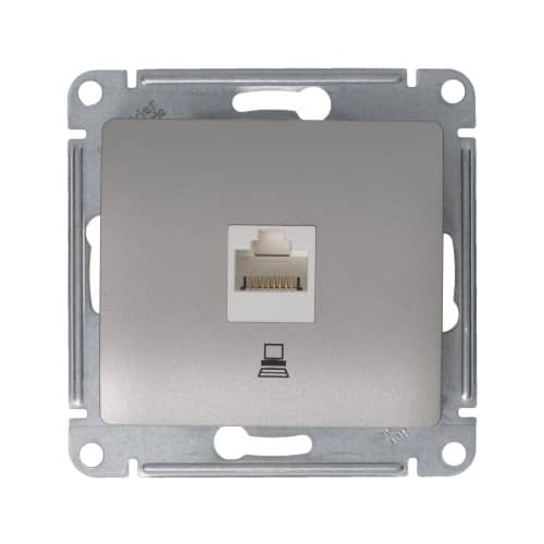 Купить Розетка компьютерная Schneider Electric Глосса без рамки платина по низкой цене