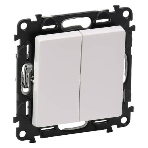 Купить Выключатель двухклавишный Legrand Лайф без рамки белый по низкой цене
