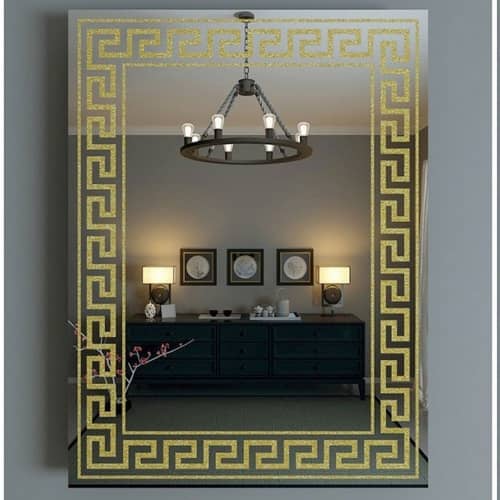 Купить Зеркало Санакс с золотым орнаментом, с полкой 500 мм, 518х730 мм, 46805p по низкой цене