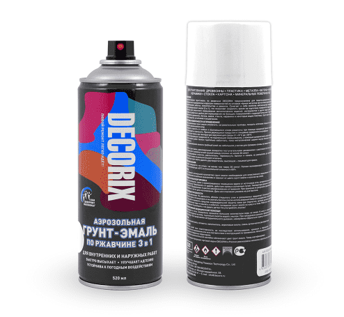 Купить Грунт-эмаль Decorix 3 в 1 по ржавчине аэрозольная, 520 мл по низкой цене