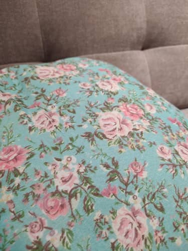 Купить Подушка ТекстильОптТорг декоративная микровелюр бирюзовый с цветочным рисунком 40х40 см, 2 шт. по низкой цене