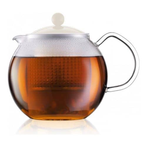 Купить Чайник Bodum Assam заварочный со стеклянной ручкой, белый, 1 л по низкой цене