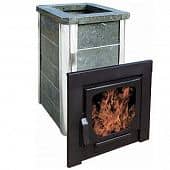 Купить Печь Варвара Сказка дровяная с панорамной дверью в облицовке талькохлорит по низкой цене