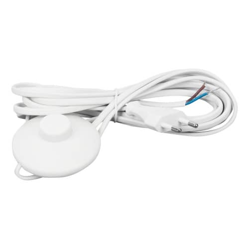 Купить Шнур с вилкой Dori с ножным выключателем белый 2 м по низкой цене