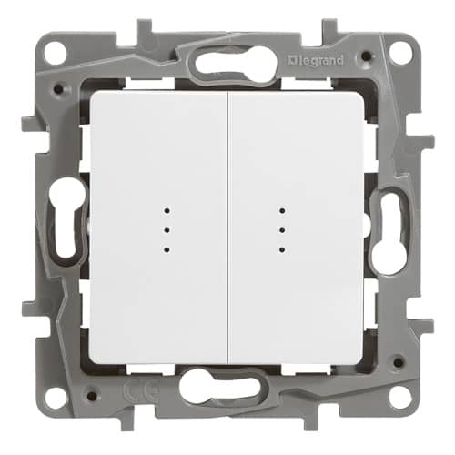 Купить Выключатель двухклавишный Legrand Этика с подсветкой без рамки белый по низкой цене