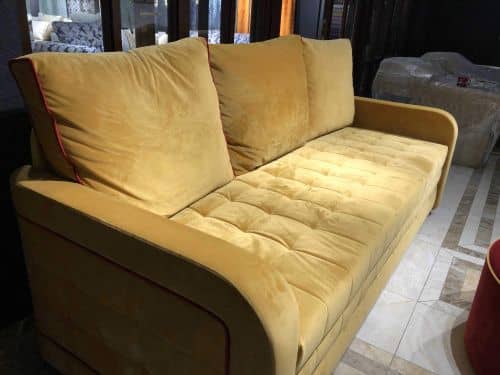 Купить Диван Anderssen Лайт М прямой желтый по низкой цене