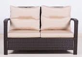 Купить Диван ТЕРРАСА Люкс ВЕНЕЦИЯ 2-х местный, плетеный, жгут 30834, с подушками по низкой цене