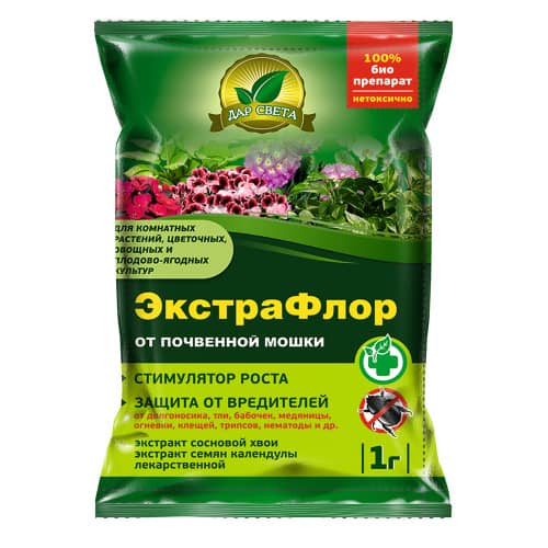 Купить Биопрепарат от почвенной мошки ЭкстраФлор Доктор Грин 1 г по низкой цене